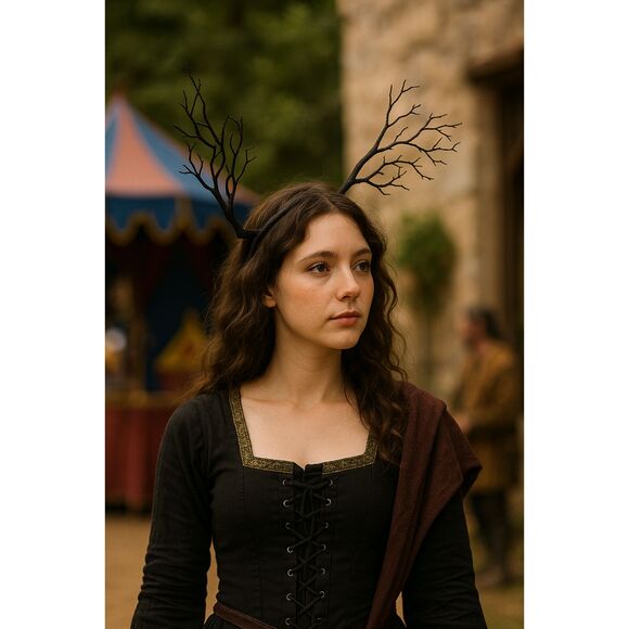 Gothic Black Tree Branch Antler Headband | Fantasy, Cosplay & Renfaire Accessory - Picture 1 of 3